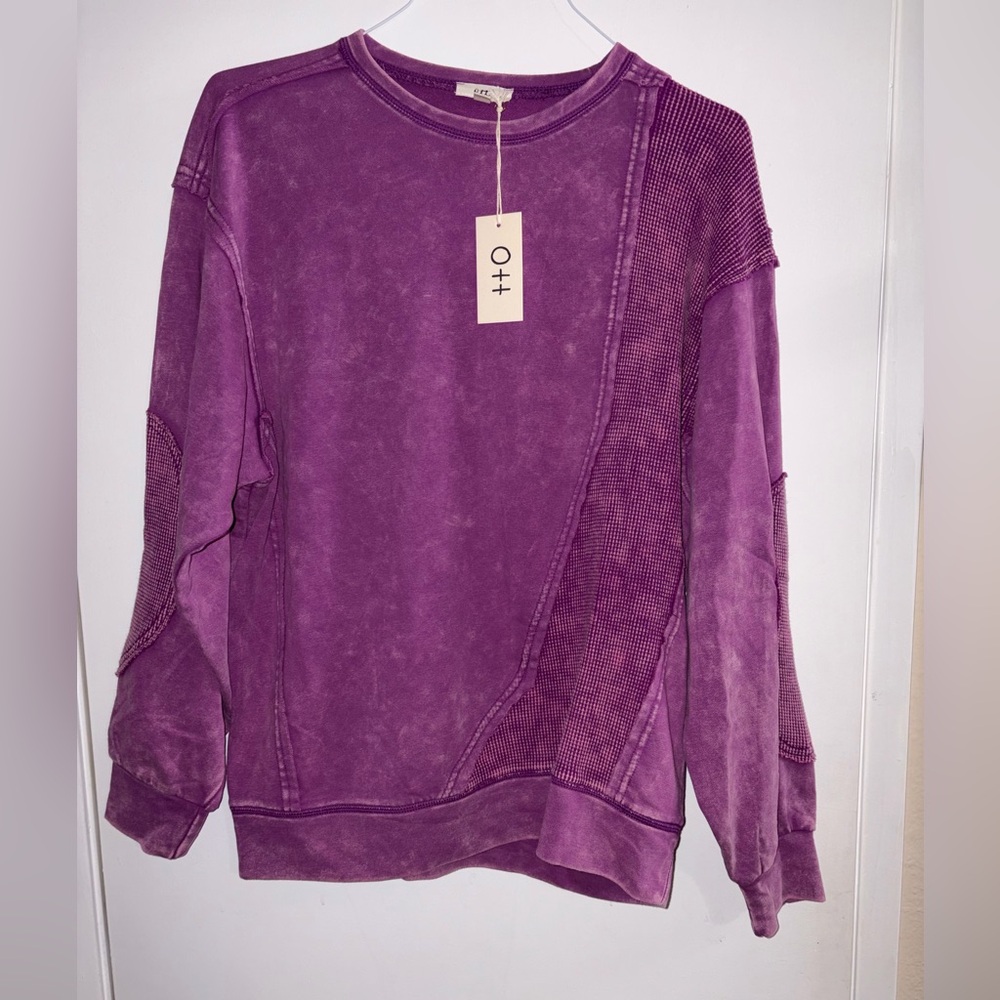 OTT Acid Wash Sweatshirt | Purple Mineral Wash Pullover |